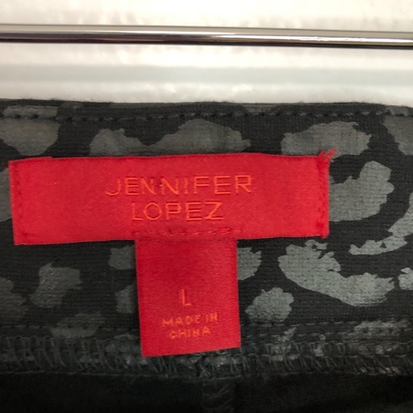 Jennifer Lopez Black Animal Print Ponte Leggings Large - Picture 3 of 12